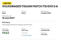 USED 2020 20 VOLKSWAGEN TIGUAN 1.5 TSI EVO Match SUV 5dr Petrol DSG Euro 6 (s/s) (150 ps) Comprehensive Service History  |  Only 2 Owners From Brand New