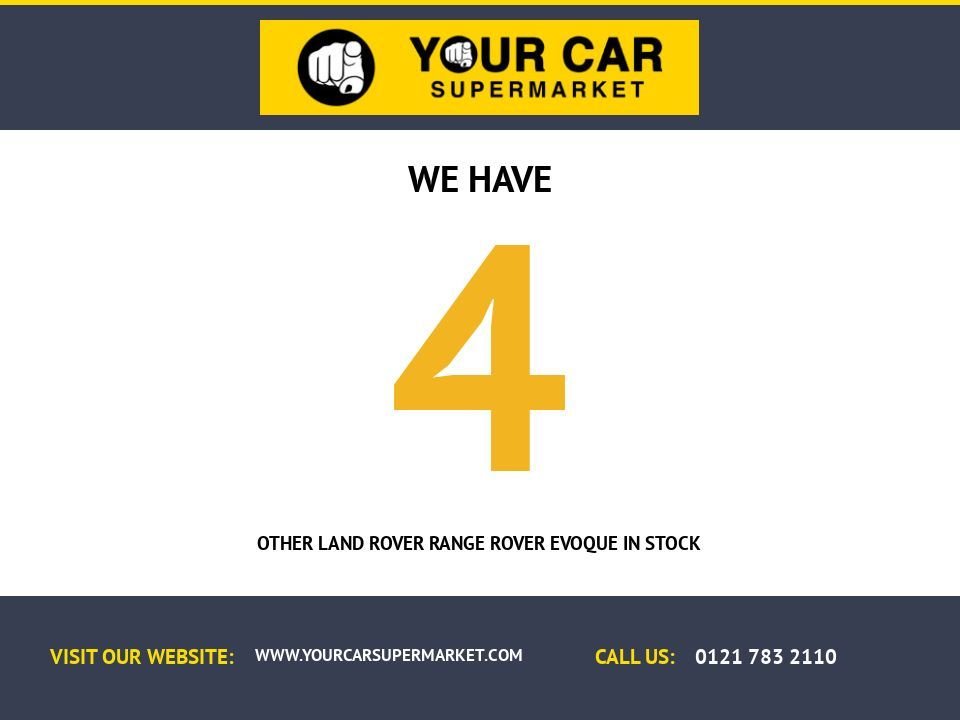 USED 2017 17 LAND ROVER RANGE ROVER EVOQUE 2.0 TD4 HSE Dynamic SUV 5dr Diesel Auto 4WD Euro 6 (s/s) (180 ps) SERVICE HISTORY + 2 KEYS