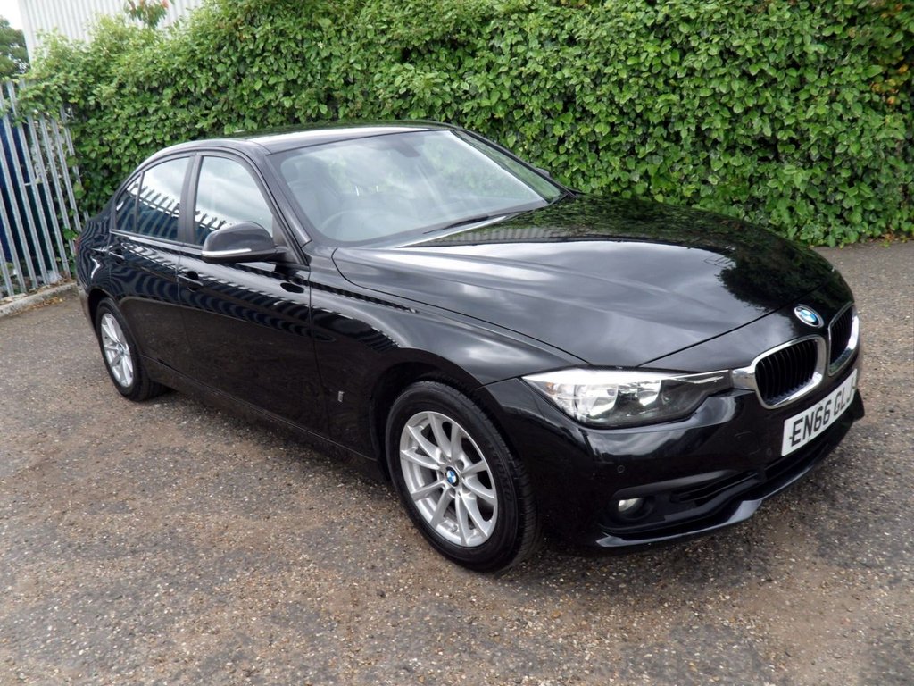 USED 2017 66 BMW 3 SERIES 2.0 330e 7.6kWh SE Saloon 4dr Petrol Plug-in Hybrid Auto Euro 6 (s/s) (252 ps) Black Sapphire - Dakota Leather