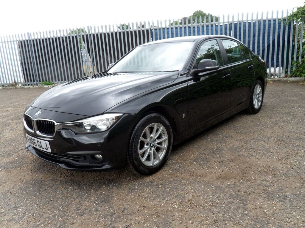 USED 2017 66 BMW 3 SERIES 2.0 330e 7.6kWh SE Saloon 4dr Petrol Plug-in Hybrid Auto Euro 6 (s/s) (252 ps) Black Sapphire - Dakota Leather