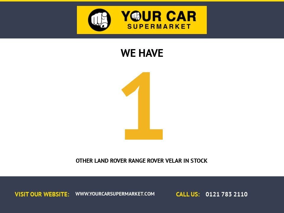 USED 2018 68 LAND ROVER RANGE ROVER VELAR 2.0 D180 S SUV 5dr Diesel Auto 4WD Euro 6 (s/s) (180 ps) SERVICE HISTORY / 2 OWNERS