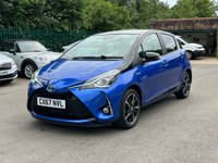 USED 2017 67 TOYOTA YARIS 1.5 VVT-h Blue Bi-Tone Hatchback 5dr Petrol Hybrid E-CVT Euro 6 (s/s) (100 ps) BY APPOINTMENT ONLY - Alloy Wheels, Air Con, Bluetooth, Rear Parking Camera, Cruise Control, MHEV, Lane Keep Assist, LED Lights.