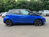 USED 2017 67 TOYOTA YARIS 1.5 VVT-h Blue Bi-Tone Hatchback 5dr Petrol Hybrid E-CVT Euro 6 (s/s) (100 ps) BY APPOINTMENT ONLY - Alloy Wheels, Air Con, Bluetooth, Rear Parking Camera, Cruise Control, MHEV, Lane Keep Assist, LED Lights.