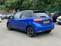 USED 2017 67 TOYOTA YARIS 1.5 VVT-h Blue Bi-Tone Hatchback 5dr Petrol Hybrid E-CVT Euro 6 (s/s) (100 ps) BY APPOINTMENT ONLY - Alloy Wheels, Air Con, Bluetooth, Rear Parking Camera, Cruise Control, MHEV, Lane Keep Assist, LED Lights.