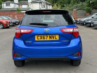 USED 2017 67 TOYOTA YARIS 1.5 VVT-h Blue Bi-Tone Hatchback 5dr Petrol Hybrid E-CVT Euro 6 (s/s) (100 ps) BY APPOINTMENT ONLY - Alloy Wheels, Air Con, Bluetooth, Rear Parking Camera, Cruise Control, MHEV, Lane Keep Assist, LED Lights.