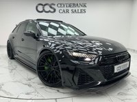 USED 2020 66 AUDI RS6 AVANT 4.0 TFSI V8 Carbon Black Estate 5dr Petrol Tiptronic quattro Euro 6 (s/s) (600 ps) Finished In Mythos Black, This RS6 Avant Comes With The Panoramic Glass Sunroof, Comfort And Sound Package, 22" Alloy Wheels With RS Brake Callipers In Green, RS Puddle Lamps, Bang And Olufsen Premium 3D Sound System, Memory Seats, Heated Front Seats, Reverse And 360 Degree Camera With Top View, RS Embossed Stitching Front And Rear, Privacy Glass, Powered Tailgate, Service History, 12 Months MOT, 3 Months Warranty. Finance And Extended Warranty Available.