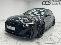 USED 2020 66 AUDI RS6 AVANT 4.0 TFSI V8 Carbon Black Estate 5dr Petrol Tiptronic quattro Euro 6 (s/s) (600 ps) Finished In Mythos Black, This RS6 Avant Comes With The Panoramic Glass Sunroof, Comfort And Sound Package, 22" Alloy Wheels With RS Brake Callipers In Green, RS Puddle Lamps, Bang And Olufsen Premium 3D Sound System, Memory Seats, Heated Front Seats, Reverse And 360 Degree Camera With Top View, RS Embossed Stitching Front And Rear, Privacy Glass, Powered Tailgate, Service History, 12 Months MOT, 3 Months Warranty. Finance And Extended Warranty Available.