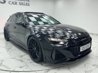 USED 2020 66 AUDI RS6 AVANT 4.0 TFSI V8 Carbon Black Estate 5dr Petrol Tiptronic quattro Euro 6 (s/s) (600 ps) Finished In Mythos Black, This RS6 Avant Comes With The Panoramic Glass Sunroof, Comfort And Sound Package, 22" Alloy Wheels With RS Brake Callipers In Green, RS Puddle Lamps, Bang And Olufsen Premium 3D Sound System, Memory Seats, Heated Front Seats, Reverse And 360 Degree Camera With Top View, RS Embossed Stitching Front And Rear, Privacy Glass, Powered Tailgate, Service History, 12 Months MOT, 3 Months Warranty. Finance And Extended Warranty Available.