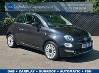 USED 2019 19 FIAT 500 1.2 Lounge Hatchback 3dr Petrol Dualogic Euro 6 (s/s) (69 bhp) GLASS SUNROOF + DAB + NAV + AUTOMATIC + ULEZ