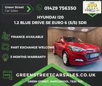 USED 2016 66 HYUNDAI I20 1.2 Blue Drive SE Euro 6 (s/s) 5dr Serviced+MOTd+3 Month Warranty