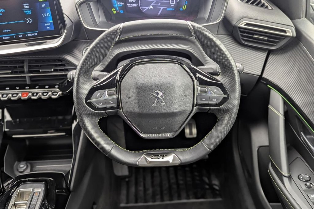 USED 2023 73 PEUGEOT E-208 50kWh GT Hatchback 5dr Electric Auto (7.4kW Charger) (136 ps) Car Play, Rear Camera, Sat Nav