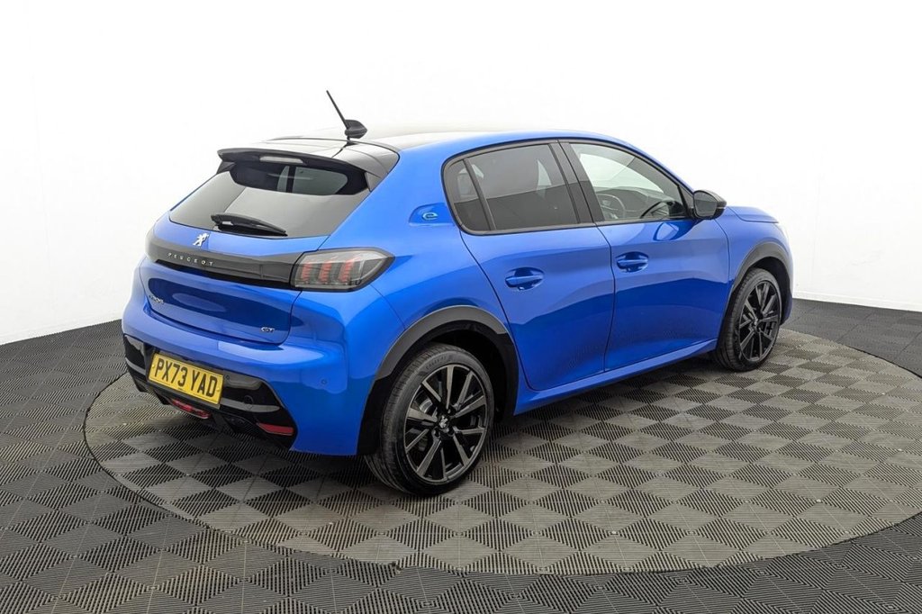 USED 2023 73 PEUGEOT E-208 50kWh GT Hatchback 5dr Electric Auto (7.4kW Charger) (136 ps) Car Play, Rear Camera, Sat Nav