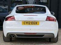 USED 2012 12 AUDI TT 2.0 TDI S line Coupe 3dr Diesel Manual quattro Euro 5 (170 ps) Xenon Plus Headlights with LED Daytime Running Lights, Audi Exclusive Leather Steering Wheel Rim, Audi Exclusive Fine Nappa Leather Extended, Audi Exclusive Line, BOSE Sound System, Cruise Control, Heated Front Seats, Mobile Telephone Prep. - Bluetooth Interface, Privacy Glass, Acoustic Parking System (Rear Only), Alloy Wheels-9Jx19in 5 Segment-Spoke Design, Xenon Plus Headlights. White 4 seats. Side Airbags; Electronic Stability Program (ESP); Immobiliser; CD Player; Alarm; Safety Belt Pretensi
