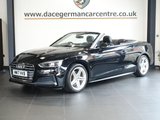 USED 2017 17 AUDI A5 CABRIOLET 2.0 TFSI S line Convertible 2dr Petrol S Tronic Euro 6 (s/s) (190 ps) VERY NICELY CARED FOR A5 CABRIOLET - COMES WITH A COMPREHENSIVE AUDI MAIN DEALER SERVICE HISTORY + SATELLITE NAVIGATION + BLUETOOTH CONNECTIVITY INCLUDING MEDIA STREAMING + THREE-ZONE CLIMATE CONTROL + CRUISE CONTROL + FRONT AND REAR PARKING SENSORS + DAB DIGITAL RADIO + IN CAR ENTERTAINMENT WITH MEDIA DISPLAY + FLAT BOTTOMED LEATHER MULTI FUNCTION STEERING WHEEL WITH PADDLE SHIFT GEAR SELECT + VOICE COMMAND + KEYLESS START + PIANO BLACK INLAYS + ECO STOP / START FUNCTION