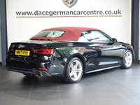 USED 2017 17 AUDI A5 CABRIOLET 2.0 TFSI S line Convertible 2dr Petrol S Tronic Euro 6 (s/s) (190 ps) VERY NICELY CARED FOR A5 CABRIOLET - COMES WITH A COMPREHENSIVE AUDI MAIN DEALER SERVICE HISTORY + SATELLITE NAVIGATION + BLUETOOTH CONNECTIVITY INCLUDING MEDIA STREAMING + THREE-ZONE CLIMATE CONTROL + CRUISE CONTROL + FRONT AND REAR PARKING SENSORS + DAB DIGITAL RADIO + IN CAR ENTERTAINMENT WITH MEDIA DISPLAY + FLAT BOTTOMED LEATHER MULTI FUNCTION STEERING WHEEL WITH PADDLE SHIFT GEAR SELECT + VOICE COMMAND + KEYLESS START + PIANO BLACK INLAYS + ECO STOP / START FUNCTION