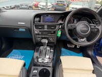 USED 2015 65 AUDI A5 CABRIOLET 2.0 TDI S line Special Edition Plus Convertible Sepang Blue Diesel Multitronic Euro 6 (s/s) (190 ps) HUGE SPEC FULL 2 TONE LEATHER HEATED SPORTS SEATS with NECK SCARF SAT NAV REVERSE CAMERA WIND DEFLECTOR AND LOTS MORE