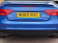 USED 2015 65 AUDI A5 CABRIOLET 2.0 TDI S line Special Edition Plus Convertible Sepang Blue Diesel Multitronic Euro 6 (s/s) (190 ps) HUGE SPEC FULL 2 TONE LEATHER HEATED SPORTS SEATS with NECK SCARF SAT NAV REVERSE CAMERA WIND DEFLECTOR AND LOTS MORE