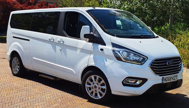 View our Ford Tourneo Custom 2.0 310 EcoBlue Titanium Minibus 5dr Diesel Manual L2 Euro 6 (s/s) (130 ps).*9 SEATS*LWB L2*LOW MILEAGE*OVER 70 MINIBUSES IN STOCK*