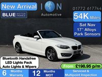 USED 2016 16 BMW 2 SERIES 2.0 218d Sport Convertible *Sat Nav, Park Sensors, Elec Roof* 