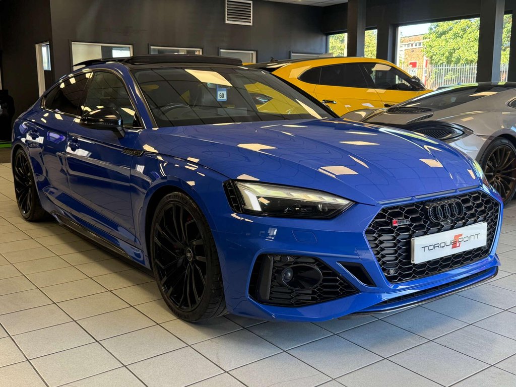 USED 2021 71 AUDI RS 5 2.9 RS 5 Sportback TFSI Carbon Black Quattro Auto 4WD 5dr FSH + PTS NAGARO BLU + 360 CAM