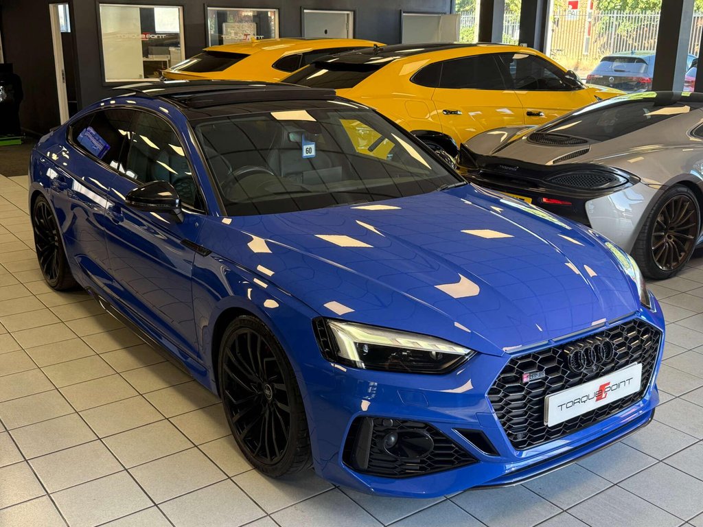 USED 2021 71 AUDI RS 5 2.9 RS 5 Sportback TFSI Carbon Black Quattro Auto 4WD 5dr FSH + PTS NAGARO BLU + 360 CAM