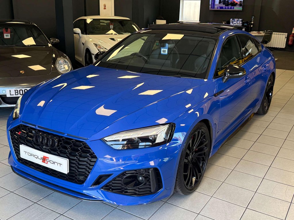 USED 2021 71 AUDI RS 5 2.9 RS 5 Sportback TFSI Carbon Black Quattro Auto 4WD 5dr FSH + PTS NAGARO BLU + 360 CAM