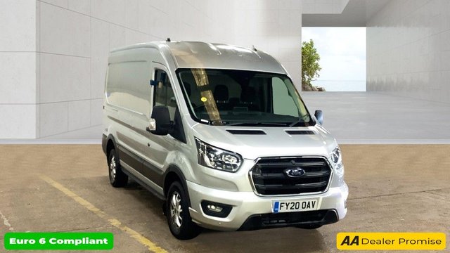 View our Ford Transit Silver 2.0 350 EcoBlue Limited L2 H2 van, 36,100 miles, Euro 6, 6-Speed manual, 16 Inch Alloys, A/C, Bluetooth, Front & Rear sensors. Plus VAT @ 20%!!