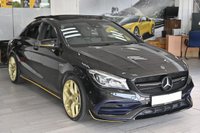 USED 2017 67 MERCEDES-BENZ CLA 2.0 CLA45 AMG Yellow Night Edition Coupe 4dr Petrol SpdS DCT 4MATIC Euro 6 (s/s) (381 ps) SAT NAV R-CAM P-ROOF AMG H-LEATHERS