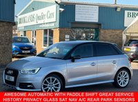 USED 2015 15 AUDI A1 DIESEL SPORTBACK 1.6 TDI S line Sportback 5 Door Diesel S Tronic Floret Silver with BlackRoof Euro 6 (s/s) (116 ps) AWESOME AUTOMATIC WITH PADDLE SHIFT GREAT SERVICE HISTORY PRIVACY GLASS SAT NAV AIR CON REAR PARK SENSORS