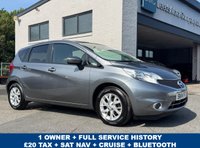 USED 2014 14 NISSAN NOTE 1.2 12V Acenta Premium Hatchback 5dr Petrol Manual Euro 5 (s/s) (80 ps) 1 OWNER -- FULL SERVICE HISTORY -- &pound;20 TAX -- SAT NAV -- CRUISE CONTROL
