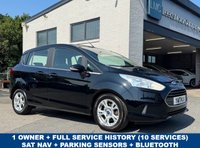 USED 2017 17 FORD B-MAX 1.0T EcoBoost Zetec Navigator MPV 5dr Petrol Manual Euro 6 (s/s) (125 ps) 1 OWNER -- FULL SERVICE HISTORY -- SAT NAV -- CRUISE -- AIR CON
