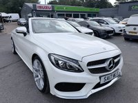 2017 MERCEDES-BENZ C CLASS White C250d AMG Line Premium Plus Cabriolet, 77,100 miles, Euro 6, Automatic, Leather, Heated seats, Rear Camera, 18in alloys, Premium Plus Pack. &pound;14999.00