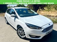 USED 2016 66 FORD FOCUS 1.0T EcoBoost Zetec Hatchback 5dr Petrol Manual Euro 6 (s/s) (100 ps) ONLY 34K + FULL HIST + &pound;20 TAX