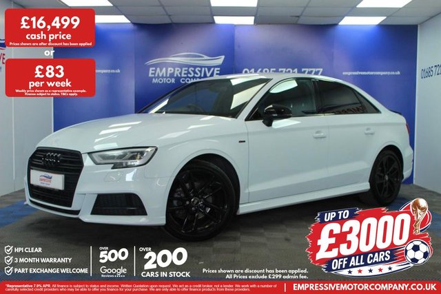 View our Audi A3 1.5 TFSI CoD 35 Black Edition Saloon 4dr Petrol S Tronic Euro 6 (s/s) (150 ps)