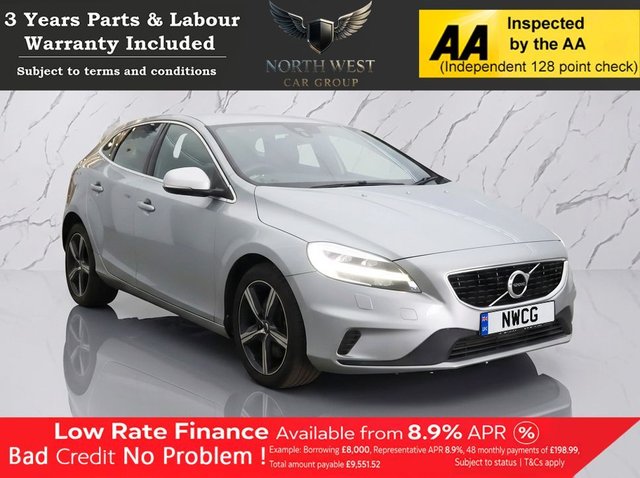 View our Volvo V40 2.0 D3 R-Design Hatchback 5dr Diesel Auto Euro 6 (s/s) (150 ps) NATIONWIDE PARTS & LABOUR WARRANTY INCLUDED + 12 MONTHS AA BREAKDOWN FREE