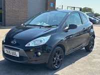 USED 2016 16 FORD KA 1.2 Zetec Black Edition Hatchback 3dr Petrol Manual Euro 6 in Black 1 OWNER FROM NEW CD PLAYER+BLUETOOTH+USB POINT