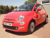 USED 2017 67 FIAT 500 1.2 Lounge Hatchback 3dr Petrol Manual Euro 6 (s/s) (69 bhp) 