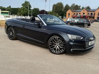USED 2019 19 AUDI A5 CABRIOLET 2.0 TFSI 40 S line Convertible 2dr Petrol S Tronic Euro 6 (s/s) (190 ps) LED INTERIOR LIGHTS, MOT APRIL 2027