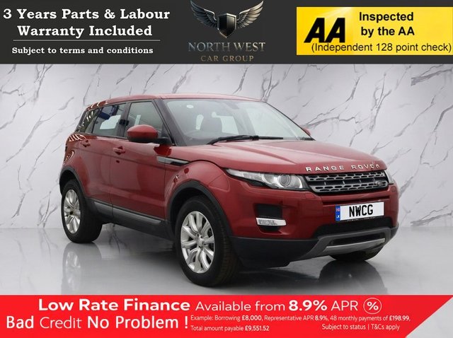 View our Land Rover Range Rover Evoque 2.2 SD4 Pure Tech SUV 5dr Diesel Auto 4WD Euro 5 (s/s) (190 ps) ***DRIVE AWAY TODAY*** NATIONWIDE PARTS & LABOUR WARRANTY INCLUDED + 12 MONTHS AA BREAKDOWN FREE