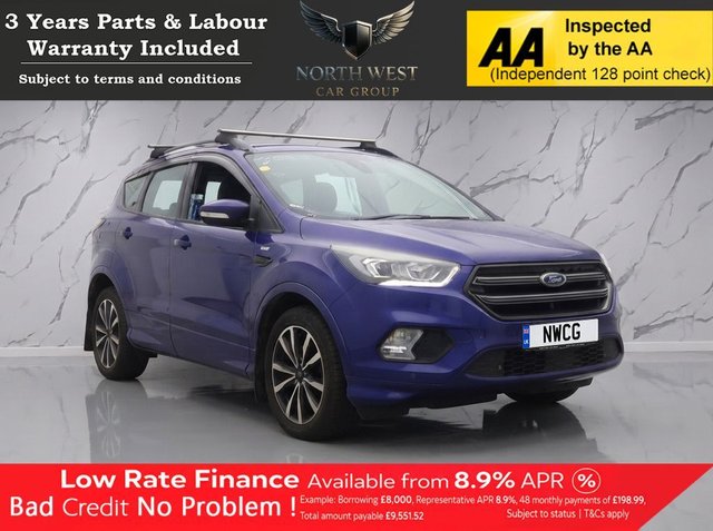 View our Ford Kuga 2.0 TDCi EcoBlue ST-Line SUV 5dr Diesel Manual Euro 6 (s/s) (150 ps) ***DRIVE AWAY TODAY*** NATIONWIDE PARTS & LABOUR WARRANTY INCLUDED + 12 MONTHS AA BREAKDOWN FREE