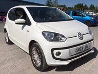 USED 2013 63 VOLKSWAGEN UP! 1.0 High up! Hatchback 3dr Petrol Manual Euro 5 (75 ps) STUNNING CAR BOTH INSIDE AND OUT, LONG MOT AND EXCELLENT HISTORY - 10 STAMPS IN THE SERVICE BOOK, HPI CLEAR, 2 X KEYS, 1 PREVIOUS OWNER! ALLOYS, AIR CON, BLUETOOTH, FRONT FOG LIGHTS!