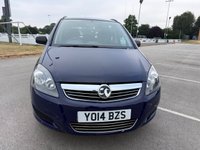 USED 2014 14 VAUXHALL ZAFIRA 1.8 16V Exclusiv MPV 5dr Petrol Manual Euro 5 (120 ps) 12m MOT INCLUDED IN SALE