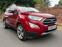 USED 2018 68 FORD ECOSPORT 1.5 EcoBlue Titanium SUV 5dr Diesel Manual Euro 6 (s/s) (100 ps) 3 OWNERS, FULL SERVICE HISTORY,  8 SERVICES, 1YR MOT, NAV, HEATED LEATHER, ALLOYS, CLIMATE, CRUISE,  BLUETOOTH, SUNROOF, DAB  RADIO CD, E/WINDOWS, R/LOCKING, FREE WARRANTY, FINANCE AVAILABLE, HPI CLEAR, PART EXCHANGE WELCOME,