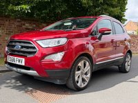USED 2018 68 FORD ECOSPORT 1.5 EcoBlue Titanium SUV 5dr Diesel Manual Euro 6 (s/s) (100 ps) 3 OWNERS, FULL SERVICE HISTORY,  8 SERVICES, 1YR MOT, NAV, HEATED LEATHER, ALLOYS, CLIMATE, CRUISE,  BLUETOOTH, SUNROOF, DAB  RADIO CD, E/WINDOWS, R/LOCKING, FREE WARRANTY, FINANCE AVAILABLE, HPI CLEAR, PART EXCHANGE WELCOME,