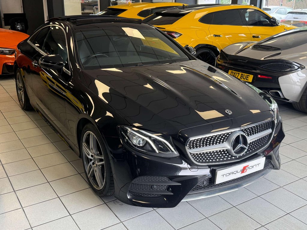 USED 2019 68 MERCEDES-BENZ E-CLASS 2.0 E 220 D AMG Line Premium Auto 2dr SH + PAN ROOF + REVERSE CAMERA