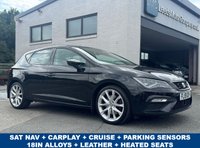 USED 2019 19 SEAT LEON 1.5 TSI EVO FR Sport Hatchback 5dr Petrol Manual Euro 6 (s/s) (150 ps) LEATHER -- HEATED SEATS -- 18in ALLOYS -- NAV -- CAR PLAY -- CRUISE