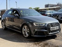 USED 2017 66 AUDI A3 2.0 TDI S line Sportback 5 Door Diesel Manual Grey Euro 6 Low Tax BLUETOOTH+CRUISE+AUTO LIGHTS+AUX