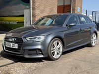 USED 2017 66 AUDI A3 2.0 TDI S line Sportback 5 Door Diesel Manual Grey Euro 6 Low Tax BLUETOOTH+CRUISE+AUTO LIGHTS+AUX