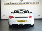 USED 2010 10 PORSCHE BOXSTER 2.9 987 Convertible 2dr Petrol Manual (221 g/km, 255 bhp) FULLY DOCUMENTED SERVICE HISTORY + &pound;6,304 WORTH OF EXTRAS + SPORT TAIL PIPE + SOUND PACK PLUS + AUTOMATIC CLIMATE CONTROL + AIR CONDITIONING + IN CAR ENTERTAINMENT CD/MP3/AM/FM + XENON HEADLIGHTS + CRUISE CONTROL + LEATHER STEERING WHEEL + COLOUR CODED ROLL-OVER BAR + PARK ASSIST + ELECTRIC SPOILER + WIND DEFLECTOR + 19 INCH CARRERA SPORT ALLOY WHEELS + ELECTRIC WINDOWS + ELECTRIC HEATED DOOR MIRRORS...