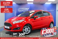 USED 2015 64 FORD FIESTA 1.0T EcoBoost Zetec Hatchback 5dr Petrol Manual Euro 5 (s/s) (100 ps) LOW INSURANCE - &pound;20 ROAD TAX